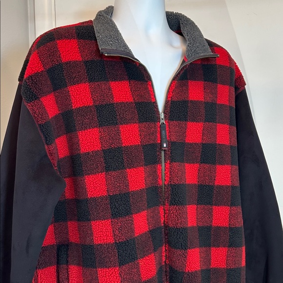 Tommy Hilfiger Fleeced Red & Black Plaid Jacket XL - Picture 4 of 13